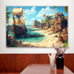 Merelaeva ja Palmitapet Pol&uuml;estrist Pickify, 180*110cm/70.8*43.3inch