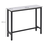 Baarilaud marmorviimistlusega, 120x40x100 cm, valge/must