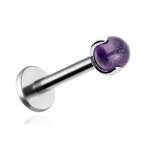 Titaanist labret k&otilde;rvar&otilde;ngas amet&uuml;stiga, h&otilde;bedane 1,2/6/3mm