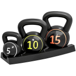 Kettlebelli komplekt, 2,2/4,5/6,8 kg, plastik, 3 tk