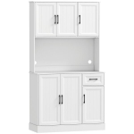 K&ouml;&ouml;gikapp, 180,5 cm, t&ouml;&ouml;pind, kaablite ava, reguleeritavad riiulid, MDF, valge