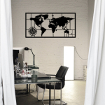 Asir riputatav dekoratsioon World Map Metal Decor 7, 60 cm