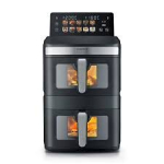 Caso Double Air Fryer AirFry DuoTower Capacity 12.4 L Black (4038437031898)