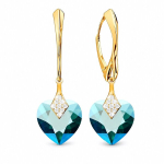 H&otilde;bedased k&otilde;rvar&otilde;ngad &bdquo;Cute Valentine (Emerald Shimmer)&ldquo; Swarovski&reg; kristallidega