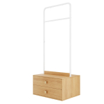 Naturaalse puidutooniga avatud riidestange, 70 &times; 55 &times; 168 cm, 2 sahtlit, riidepuutoru, MDF, magamistuppa ja esikusse