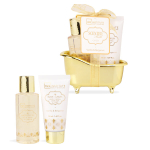 Keha hoolduskomplekt IDC Institute Scented Gold Mini Bathtub Set: du&scaron;igeel, 100 ml + kehalosjoon, 50 ml