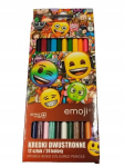 Kahepoolsed v&auml;rvilised pliiatsid Emoji, 12 tk. (24 v&auml;rvi)