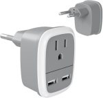 Euroopa reisipistik, vask, kompaktne, universaalne adapter