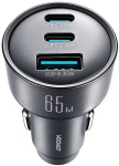 Autolaadija JOYROOM JR-CCN19 65W (2x Type-C + USB-A), Dark Grey