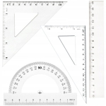 Geomeetriline komplekt: joonlaud 15 cm, nurgeline, risti