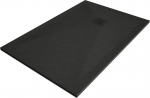 Ristk&uuml;likukujuline du&scaron;ialus Mexen Stone+ koos sifooniga, 120 x 100 cm, Black+Black