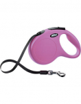Flexi automaatne rihm Classic M, roosa, 5 m