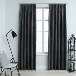 vidaXL pimendavad kardinad 2 tk konksud, samet, antratsiit, 140x225 cm