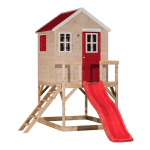 Puidust m&auml;ngumaja lastele lium&auml;ega, Wendi Toys, M22R, punane, 310 x 197 x 242 cm