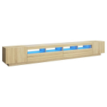 vidaXL telerikapp LED-tuledega, Sonoma tamm, 300 x 35 x 40 cm