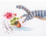 Ristpistes tikkimiskomplekt "Pelargoon aknal", 28 cm x 18 cm, RTO