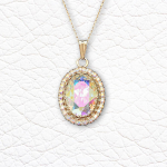 Naiste kaelakee DiamondSky "Solar Illusion (Aurore Borealis)" Preciosa kristallidega DS01K443