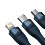 Baseus kaabel 3in1 Flash II USB - Lightning + USB-C + microUSB 1,2 m 3,5A sinine