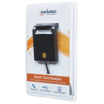 Manhattan 102049 USB-A kontaktne nutikaardi lugeja, 12 Mbps, USB 2.0, 1.05m kaabel, must, Must