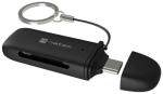 Natec SCARAB C NCZ-2365 kaardilugeja, USB-C 3.2 Gen 1, 5 Gbps, 2TB, 2 kaarti, must