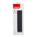 Legrand pikendusjuhe 4x2P+Z, 1.5 m, valge/grafiit