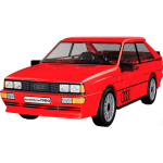 Cobi Konstruktor Audi Quattro 1980 COBI-24664, 79 tk, 1:35, punane, plastik, Audi kollektsioon, 7+ aastat