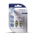Blister 2x LED L328W - BA9s 5xSMD5050 Radiaator CANBUS M-TECH LED pirnid