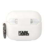 Karl Lagerfeld KLAPRUNCHH AirPods Pro kateeritud valge/sinine Silikoonist Choupette 3D pealdis