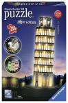 3 D valgustatud LED pusle Pisa torn, Ravensburger &ouml;&ouml;, 12515, 216 detaili
