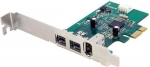 STARTECH PCI Express Adapterkaardi 3 FireWire - 800 ja 400 - 1394a 1394b - 3 kokku porti Firewire - 1 port