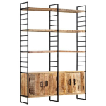 vidaXL 4 riiuliga raamaturiiul 124 x 30 x 180 cm t&ouml;&ouml;tlemata mangopuit