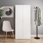 vidaXL kingakapp, valge, 80 x 35,5 x 180 cm, puitlaastplaat