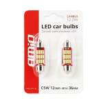 LED Canbus 12SMD 4014 Festoon 36mm Valged 12V-24V pirnid 2tk.