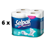 Tualettpaber SELPAK, 3 kihti, 18,6 meetrit, 150 lehte, 8 tk. x 6 tk. pakett