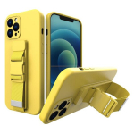 Rope case gel TPU airbag case cover with lanyard for Xiaomi Redmi Note 10 Pro yellow (Yellow)