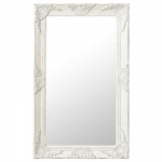 vidaXL barokkstiilis seinapeegel 50 x 80 cm, valge, Baltas