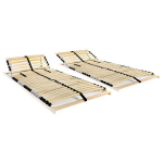 vidaXL voodi alusp&otilde;hjad, 2 tk, 28 liistu, 7 piirkonda, 90 x 200 cm, Ruda