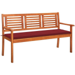 vidaXL 3-kohaline aiapink padjaga 150 cm, eukal&uuml;ptipuit