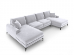 Pehme nurgadiivan Mazzini Sofas Madara 6S, helehall/must