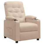 vidaXL reguleeritav tugitool, kreemjasvalge, kangas