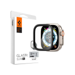 Spigen Glas.tR Slim Pro Karastatud Klaas Apple Watch Ultra jaoks, 1 T&uuml;kk, Must Raam, Kraapimisvastane, &Uuml;li Selge