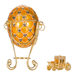 Faberg&eacute; stiilis muna keiserlik kroonimine, ehtekarp koos vankriga