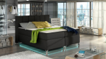 Voodi Basilio LED, 180x200 cm, must