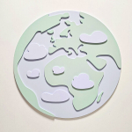 KiddyMoon seinakaunistus 3D seinaskulptuurid Lasteaia aksessuaar lastele valmistatud MDF-st Beebi seinakaunistus Montessori Huvitav kaunistus Planeedi mudel Roheline
