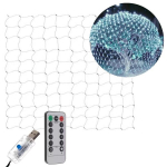 LED valguskardin, 160 LED, USB, k&uuml;lm valge