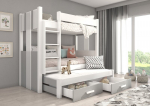 Narivoodi Adrk Furniture Artema koos madratsitega, 80x180 cm, valge/hall