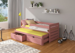 Lastevoodi ADRK Furniture Tomi koos k&uuml;ljekaitsega, 80x180 cm, roosa