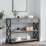 vidaXL konsoollaud, hall Sonoma tamm, 100 x 28 x 75 cm, tehispuit