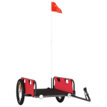 vidaXL jalgratta j&auml;relk&auml;ru, punane, oxford kangas/raud