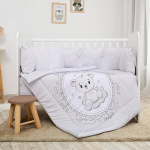 Lorelli laste voodipesukomplekt Lily Little Bear Grey, 60x120 cm, 7-osaline